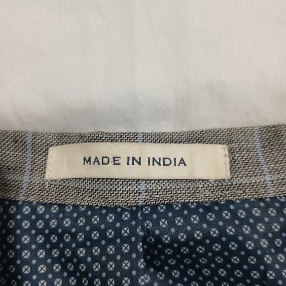 NWOT Joseph Abboud 48L Linen & Wool Grey Window Pane Lined Blazer tailored fit - Picture 14 of 14